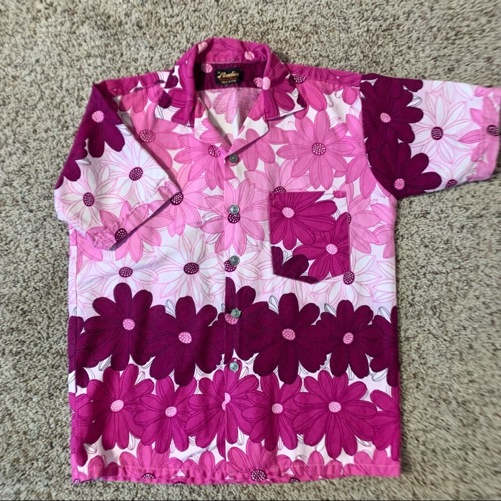 Vintage Paradise Sports Wear Purple Floral size Sm